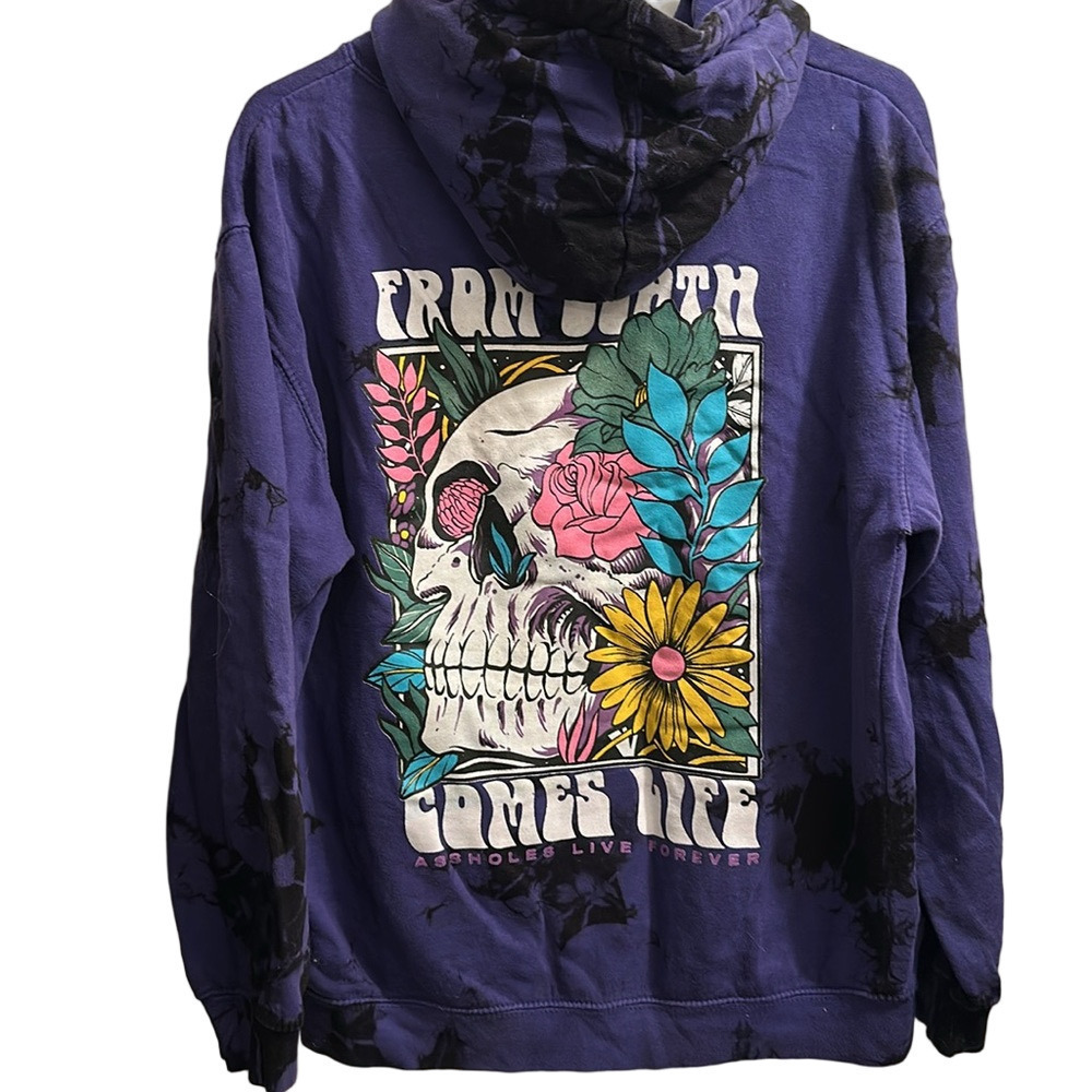 Purple Tie-Dye Hoodie Sweatshirt - Picture 5 of 5
